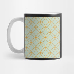 Orange and Mint Linked Circles Mug